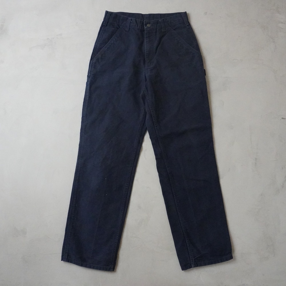 Vintage Carhartt Carpenter Pants 30x32 Mens Navy Blue Canvas Loose Fit Workwear